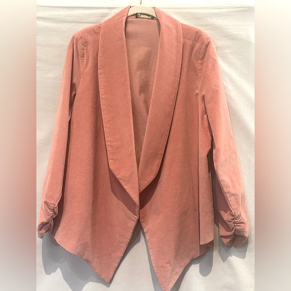 NWOT - DG2 By Diane Gilman Luxuriously Soft Stretch Velvet Asymmetrical Blazer - Picture 1 of 6